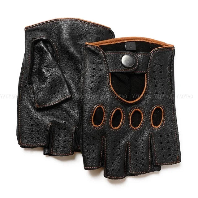 Premium Leather Fingerless Gloves