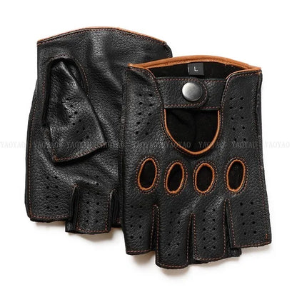 Premium Leather Fingerless Gloves