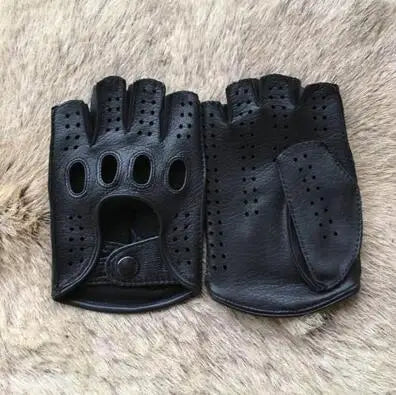 Premium Leather Fingerless Gloves