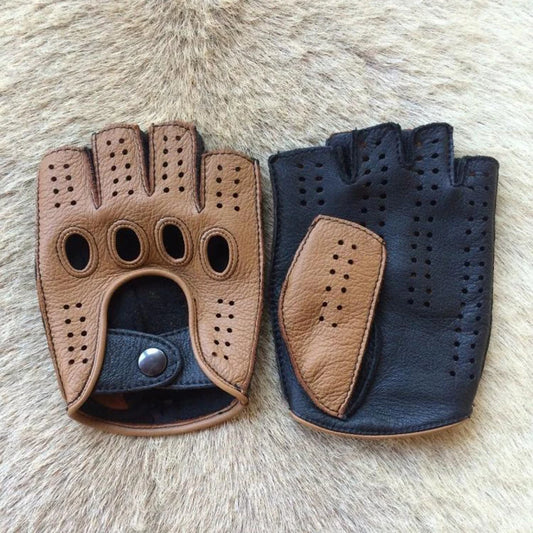 Premium Leather Fingerless Gloves