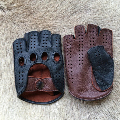 Premium Leather Fingerless Gloves