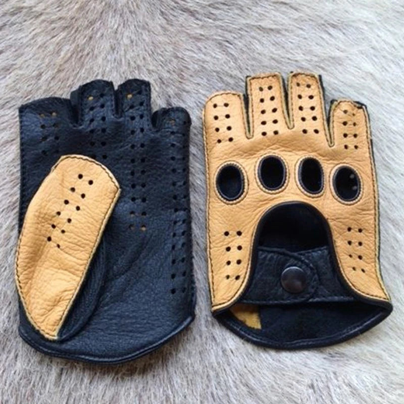 Premium Leather Fingerless Gloves