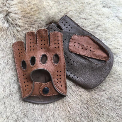 Premium Leather Fingerless Gloves
