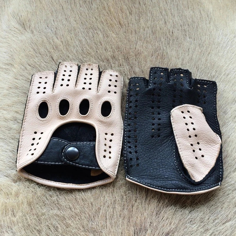 Premium Leather Fingerless Gloves
