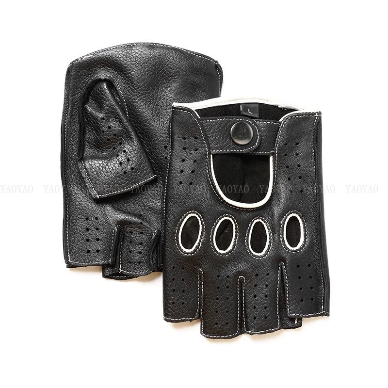 Premium Leather Fingerless Gloves