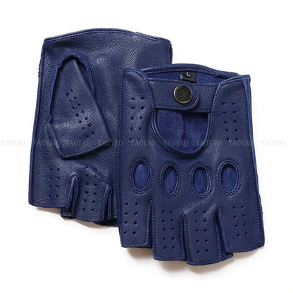 Premium Leather Fingerless Gloves