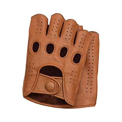 Premium Leather Fingerless Gloves