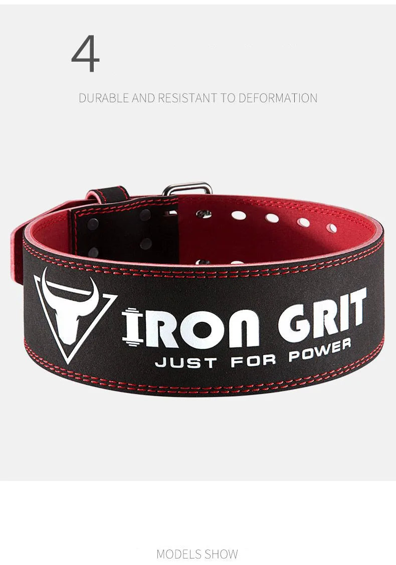 Iron Grit Heavy-duty Cowhide Gym Belt