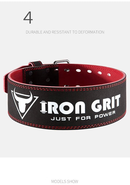 Iron Grit Heavy-duty Cowhide Gym Belt