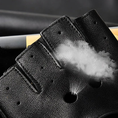 Men's Genuine Leather Gloves Fingerless