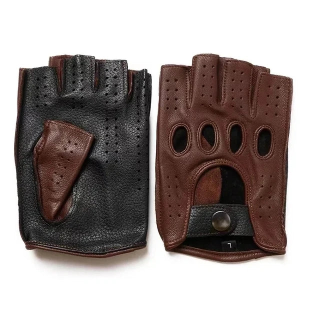 Premium Leather Fingerless Gloves