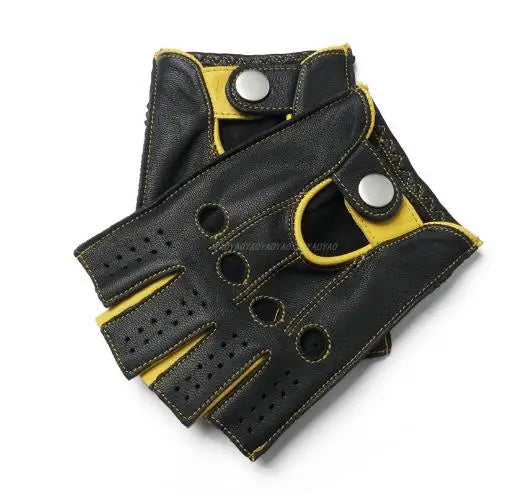 Premium Leather Fingerless Gloves