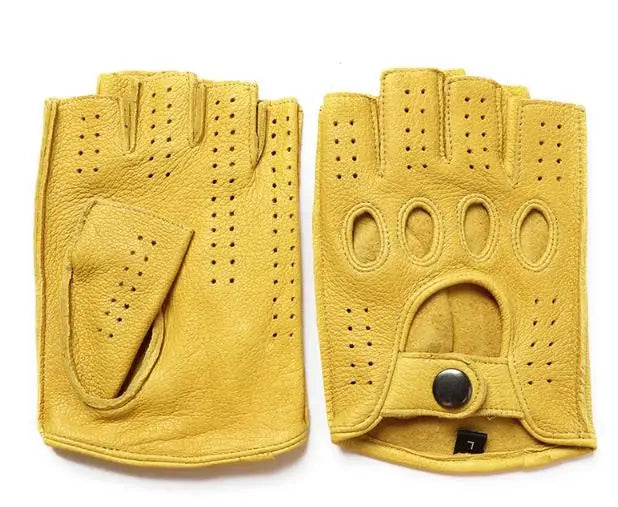 Premium Leather Fingerless Gloves