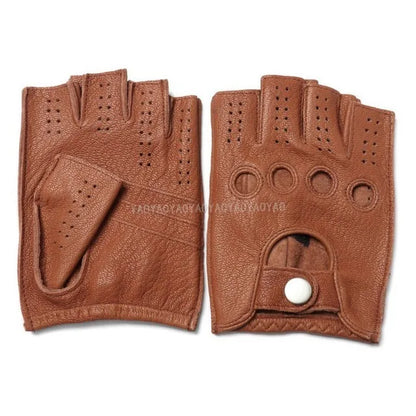 Premium Leather Fingerless Gloves