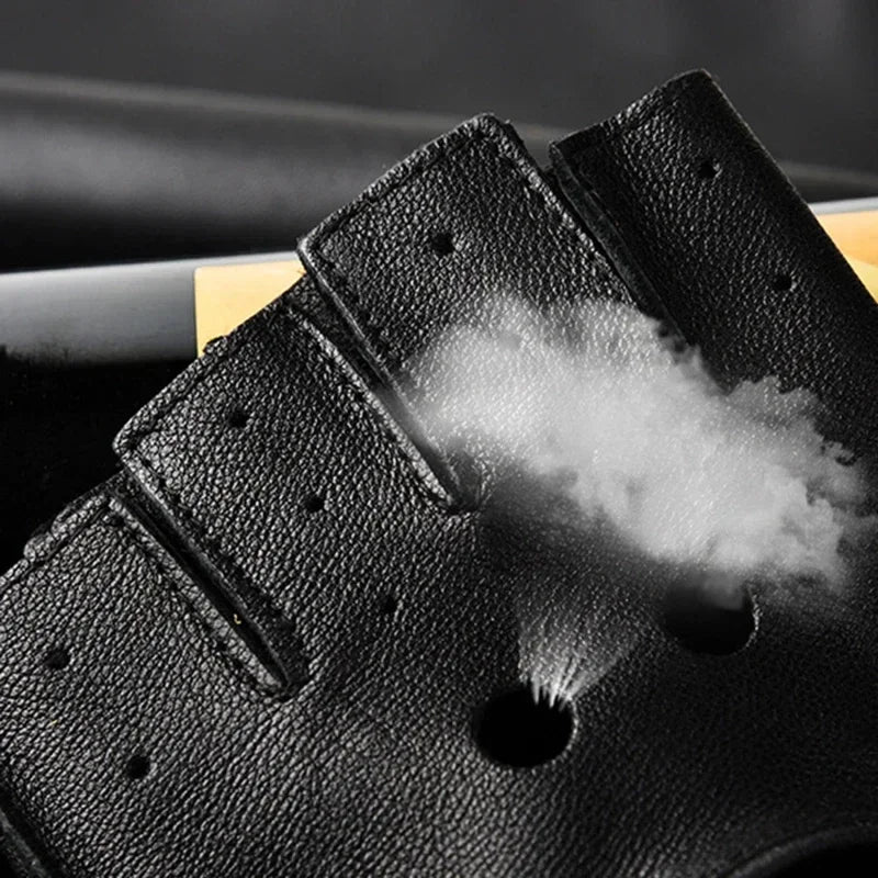 Men's Genuine Leather Gloves Fingerless