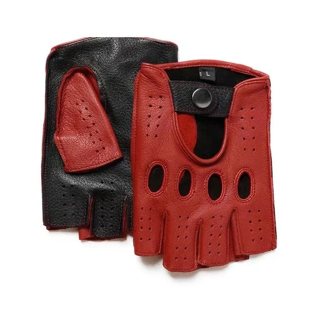 Premium Leather Fingerless Gloves