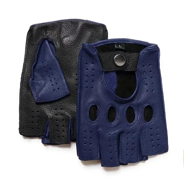 Premium Leather Fingerless Gloves